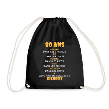 80 Ans Cadeau d anniversaire Drôle Cadeau 80 ans - Sac de sport léger - noir - Devant