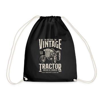 Vintage Tractor Farmer Birthday Born In 1954 - Drawstring Bag - black - Front