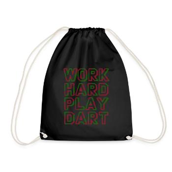 Work Hard Play Darts Darts - Drawstring Bag - black - Front