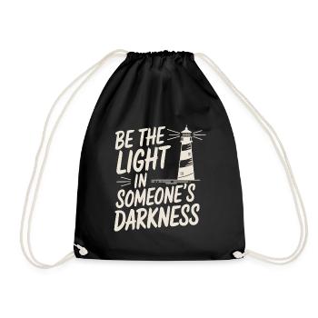 Lighthouse Motivational Saying - Positive Thinking - Drawstring Bag - black - Front