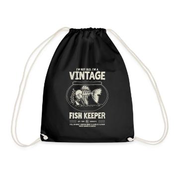Vintage Fish Keeper Tropical Fish Birthday 1934 - Drawstring Bag - black - Front