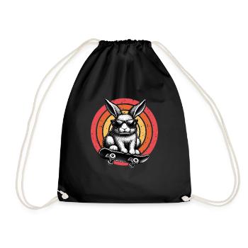 Lapin patineur - Sac de sport léger - noir - Devant