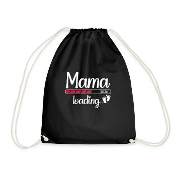 Mama 2026 Loading Werdende Mama 2026 - Turnbeutel - Schwarz - Vorne