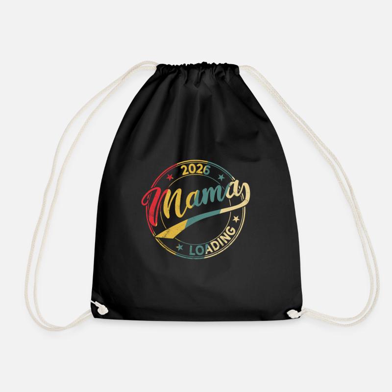 Mom 2026 Loading Expectant Mom 2026 - Drawstring Bag - black