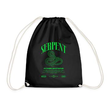 Burmesische Python Moderne Reptilienhalter Streetwear - Turnbeutel - Schwarz - Vorne
