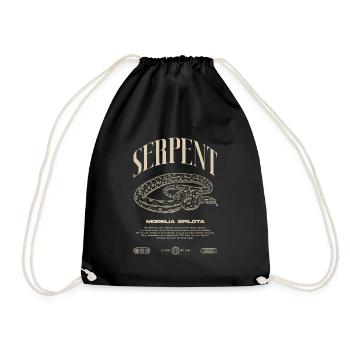 Carpet Python Modern Reptile Keeper Streetwear - Drawstring Bag - black - Front