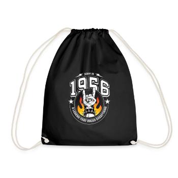 1956 Birthday, rocks everything - Drawstring Bag - black - Front