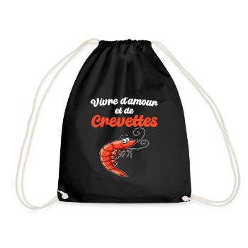 Humour Crevette Citation Mer Peche - Sac de sport léger - noir - Devant