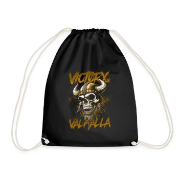 Norse Viking Victory Or Valhalla - Drawstring Bag - black - Front