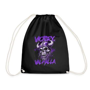 Norse Viking Victory Or Valhalla - Drawstring Bag - black - Front