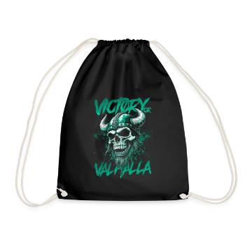 Norse Viking Victory Or Valhalla - Drawstring Bag - black - Front