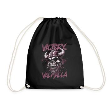 Norse Viking Victory Or Valhalla - Drawstring Bag - black - Front