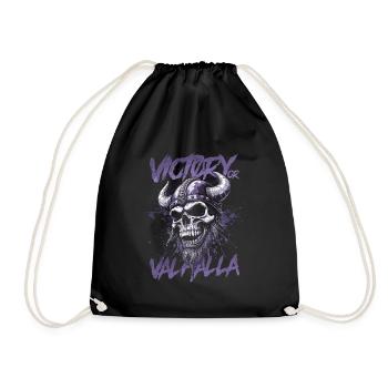 Norse Viking Victory Or Valhalla - Drawstring Bag - black - Front