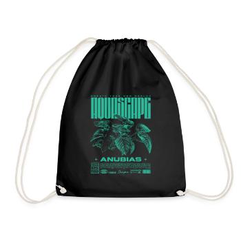 Aquascaping Anubias Aquatic Plant Fish Keeper - Drawstring Bag - black - Front