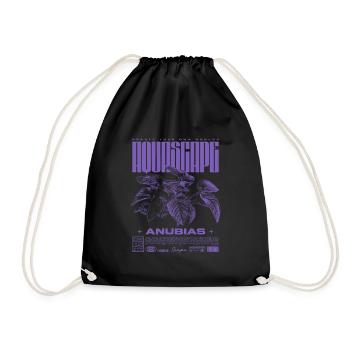 Aquascaping Anubias Aquatic Plant Fish Keeper - Drawstring Bag - black - Front