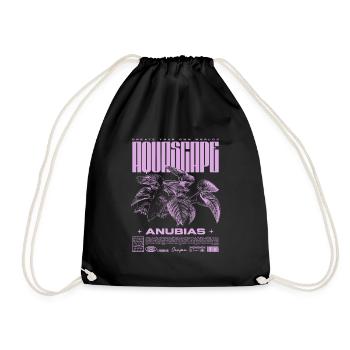 Aquascaping Anubias Aquatic Plant Fish Keeper - Drawstring Bag - black - Front