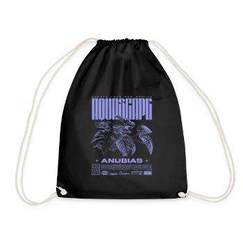 Aquascaping Anubias Aquatic Plant Fish Keeper - Drawstring Bag - black - Front