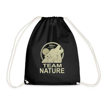 Team Natur Wolf Mond - Turnbeutel - Schwarz - Vorne