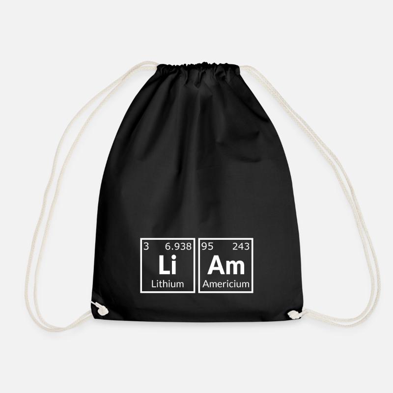 Liam black shirt - Drawstring Bag - black