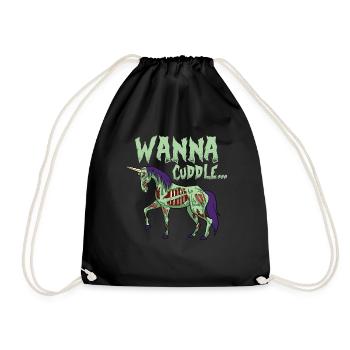 Halloween Einhorn untot Zombie lustig Geschenk - Turnbeutel - Schwarz - Vorne