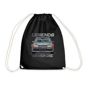 W201 190E legends never die - Drawstring Bag - black - Front