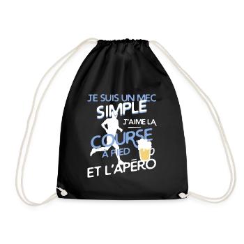 Course à pied - un mec simple - Sac de sport léger - noir - Devant