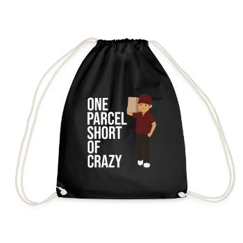 postal worker One Parcel Short Of Crazy For Postal - Drawstring Bag - black - Front
