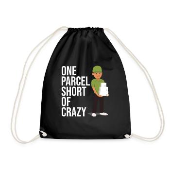 postal worker One Parcel Short Of Crazy For Postal - Drawstring Bag - black - Front