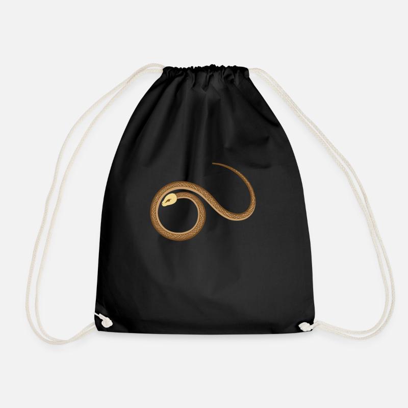 Taipan Snake Cute Cartoon Snake Lover - Drawstring Bag - black