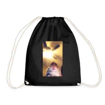 Meme Hamster Staring Front Camera - Drawstring Bag - black - Front