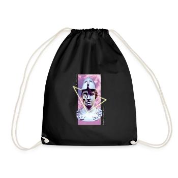Griechische Krieger Vaporwave Statue - Turnbeutel - Schwarz - Vorne