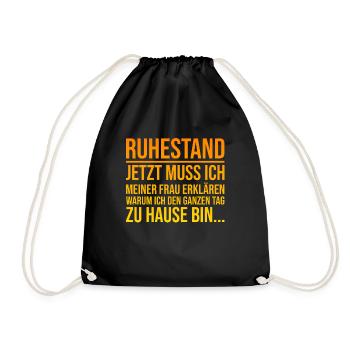 Ruhestand Pensionierung Abschiedsfeier Abschieds - Turnbeutel - Schwarz - Vorne
