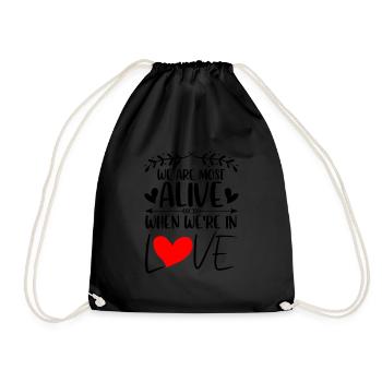 Valentins Tag Beziehung Liebes Spruch - Turnbeutel - Schwarz - Vorne