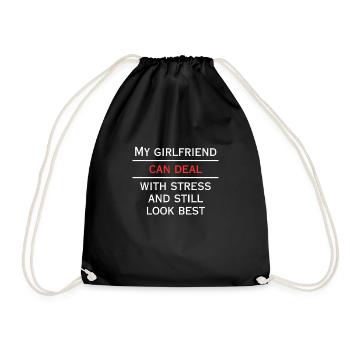 Girlfriend can handle stress - Drawstring Bag - black - Front
