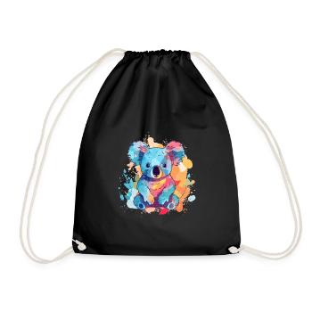 Mignon Anime Style Koala Kawaii - Sac de sport léger - noir - Devant