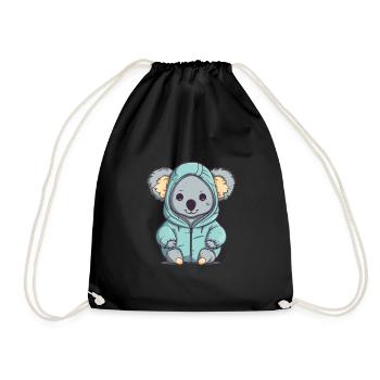 Mignon Anime Style Koala Kawaii - Sac de sport léger - noir - Devant