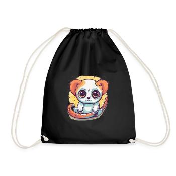 Netter Anime -Stil Langsam Loris Kawaii - Turnbeutel - Schwarz - Vorne