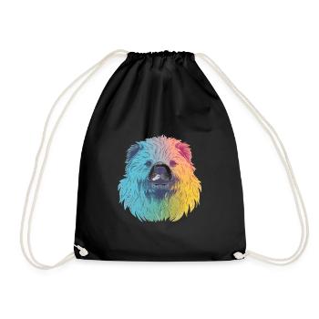 Mignon Anime Style paresseux ours Kawaii - Sac de sport léger - noir - Devant
