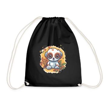 Netter Anime -Stil Langsam Loris Kawaii - Turnbeutel - Schwarz - Vorne