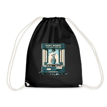 Don't worry, I can reprint it 3D printing - Drawstring Bag - black - Front