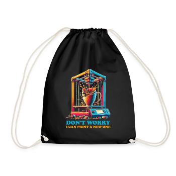 Don't worry, I can reprint it 3D printing - Drawstring Bag - black - Front