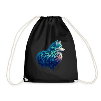 Loup debout majestueux dans un - Sac de sport léger - noir - Devant