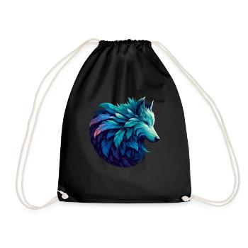 Loup debout majestueux dans un - Sac de sport léger - noir - Devant