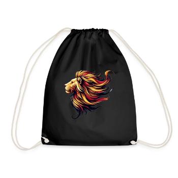 Leo with a dramatic mane - Drawstring Bag - black - Front