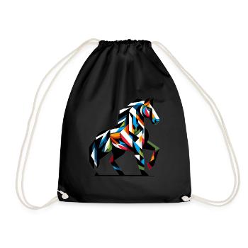 Cubist Horse To Animal Horse - Drawstring Bag - black - Front