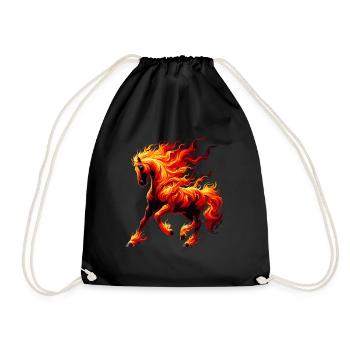 Fire Horse To Animal Horse - Drawstring Bag - black - Front