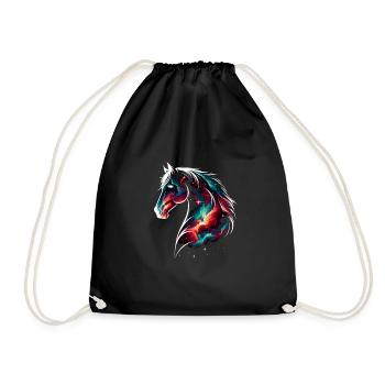 Space Horse Animal Horse - Drawstring Bag - black - Front