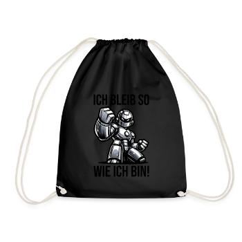 ich bleibe so wie ich bin Roboter - Turnbeutel - Schwarz - Vorne
