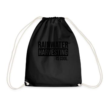 Rainwater harvesting is cool - Drawstring Bag - black - Front