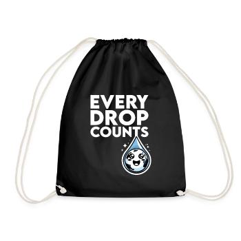 Chaque goutte compte Récolte d’eau de pluie - Sac de sport léger - noir - Devant